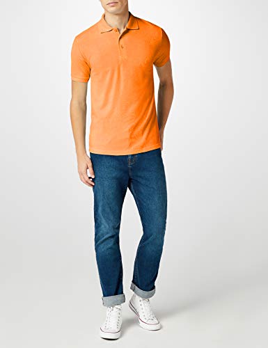 Fruit of the Loom 65/35 Pique Polo - Polo Hombre, Naranja, Small