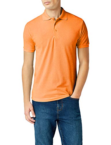 Fruit of the Loom 65/35 Pique Polo - Polo Hombre, Naranja, Small