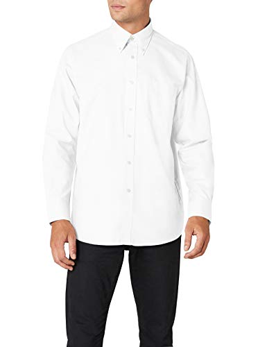 Fruit of the Loom Oxford - Camisa Hombre, Blanco (Weiß - Weiß), Large