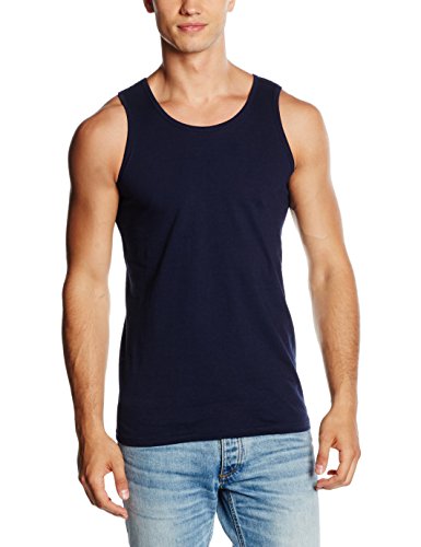 Fruit Of The Loom SS018M Camiseta sin Mangas, Azul (Deep Navy), Large para Hombre