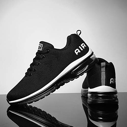 frysen Zapatillas de Deportes Hombre Mujer Zapatos Deportivos Aire Libre para Correr Calzado Sneakers Gimnasio Casual Unisexo Black 46