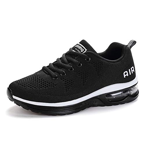 frysen Zapatillas de Deportes Hombre Mujer Zapatos Deportivos Aire Libre para Correr Calzado Sneakers Gimnasio Casual Unisexo Black 46