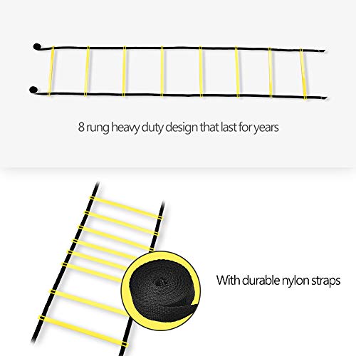 Fsskgxx Escalera de Agilidad de Velocidad, Escalera de Salto del Kit de Entrenamiento de flexibilidad de fútbol de 4 m