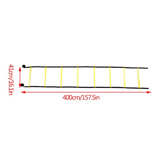 Fsskgxx Escalera de Agilidad de Velocidad, Escalera de Salto del Kit de Entrenamiento de flexibilidad de fútbol de 4 m