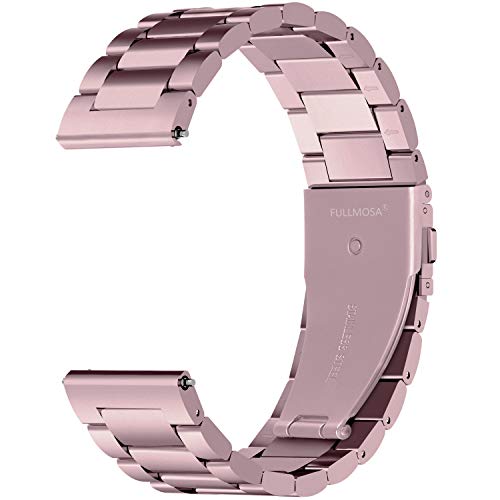 Fullmosa 3 Colores para Correa Metálica de Reloj de Liberación Rápida, Pulsera Reloj de Acero Inoxidable, Oro Rosa 16mm