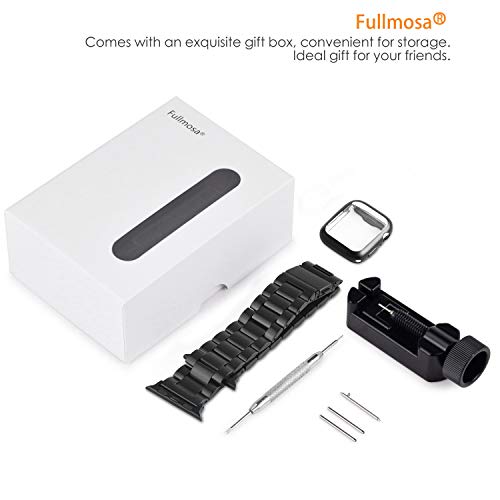 Fullmosa Acero Inoxidable Correa Compatible Apple Watch/iWatch Serie 5, Serie 4, Serie 3, Serie 2, Serie 1, Apple Watch Correa 38mm 40mm 42mm 44mm, Negro 42mm/44mm