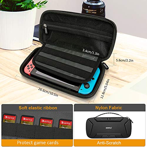 Funda para Nintendo Switch, Accesorios para Nintendo Switch, Carcasa de Protección Rigid Anti-Choques/Arañazo Llevar la 15 Juegos Adaptador Consola Cable Otros Accesorios Nintendo Switch Viaje Case