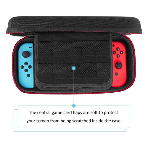 Funda para Nintendo Switch - Younik Versión mejorada Viaje rígida Case con más Espacio de almacenamiento para 19 Juegos, oficial adaptador de AC y otros accesorios Nintendo Switch