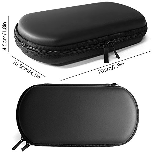 Funda Protectora para Sony PlayStation Vita 2000, AFUNTA 2 piezas de Vidrio Templado para Pantalla Frontal y Película de PET para la Parte Posterior, 1 Funda de Transporte EVA