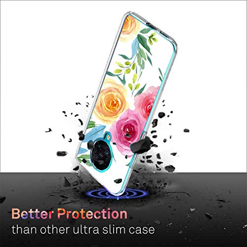 Funda transparente para Xiaom i Poco F2 Pro Case Peony Flower Pattern transparente con suave TPU Bumper Protectora Case Cover, Adjustable, G, Talla única