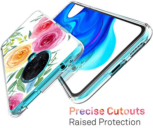 Funda transparente para Xiaom i Poco F2 Pro Case Peony Flower Pattern transparente con suave TPU Bumper Protectora Case Cover, Adjustable, G, Talla única