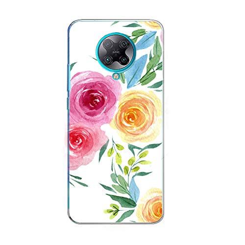 Funda transparente para Xiaom i Poco F2 Pro Case Peony Flower Pattern transparente con suave TPU Bumper Protectora Case Cover, Adjustable, G, Talla única