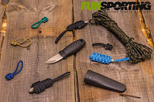 FUNSPORTING Cuerda Paracord 550 Tipo III - Cuerda de Paracaídas de 31 Metros, 4 mm (Neón Verde)