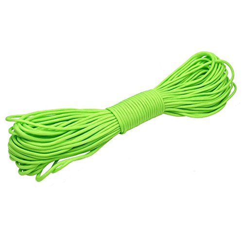 FUNSPORTING Cuerda Paracord 550 Tipo III - Cuerda de Paracaídas de 31 Metros, 4 mm (Neón Verde)