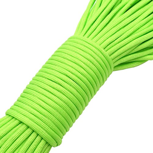 FUNSPORTING Cuerda Paracord 550 Tipo III - Cuerda de Paracaídas de 31 Metros, 4 mm (Neón Verde)