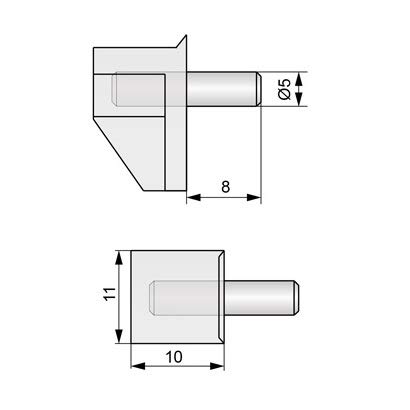 FURNICA Soportes de estantería con varilla de acero (Plastique Transparent - 40pzas)