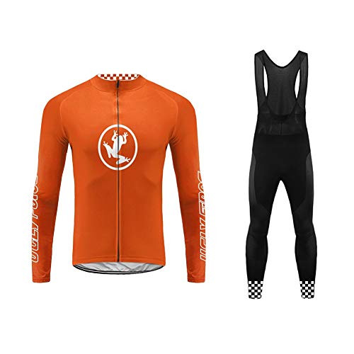 Future Sports Uglyfrog MTB Invierno Termo Maillot de Ciclismo Hombre Mangas Largas Ropa para Bicicleta 20D Cojín Conjunto Bici de Montaña Chaqueta+Bib Pantalones Culote de Ciclista Largo