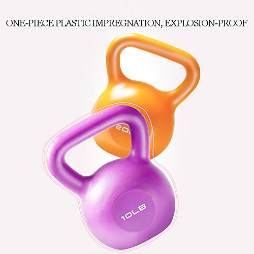 FWQAZ Kettlebell de hormigón 5-20LBS - Pesa Rusa con Revestimiento de Vinilo - Base con Goma Antideslizante + PDF Workout