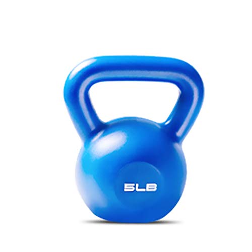 FWQAZ Kettlebell de hormigón 5-20LBS - Pesa Rusa con Revestimiento de Vinilo - Base con Goma Antideslizante + PDF Workout