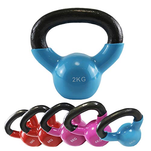 FWQAZ Kettlebell Peso Redondo | Peso de Hierro Fundido Recubrimiento de Vinilo Antiadherente-3 Colores y 5 Especificaciones(1pc)