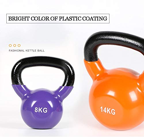 FWQAZ Pesa Rusa Kettlebell，7 Colores Pesa Rusa, Unisex Adulto,2.26-16 kg