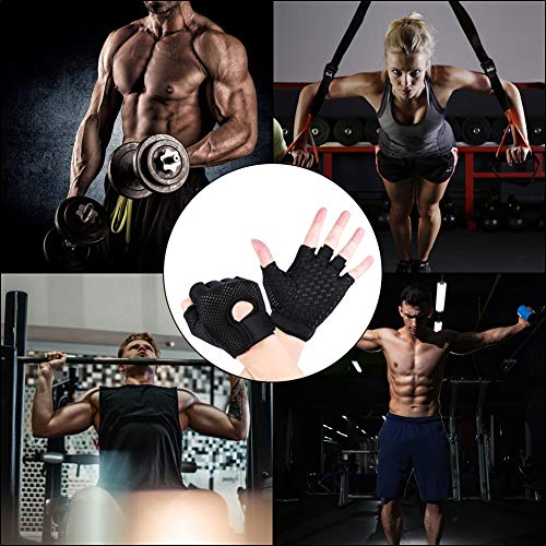 Fyore Guantes Gimnasio Hombre Mujer Guantes Pesas Gym Guantes Fitness Transpirable Antideslizante Guantes Ejercicio para Levantamiento de Pesas, Musculación, Fitness(M)