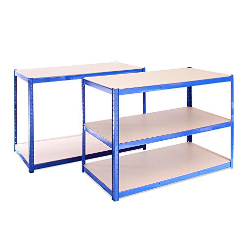 G-Rack 27 Estantería De Almacenamiento Para Garaje, Azul, 180cm x 120cm x 60cm