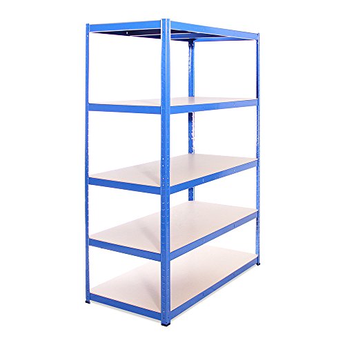 G-Rack 27 Estantería De Almacenamiento Para Garaje, Azul, 180cm x 120cm x 60cm