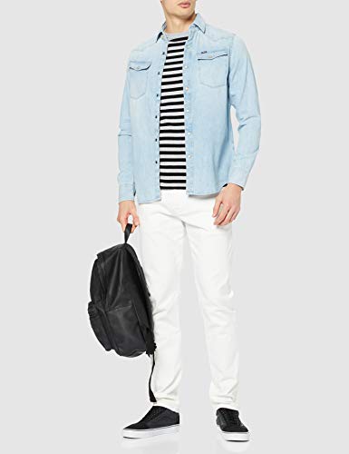 G-STAR RAW Omohundro Hooded Zip Knit, Camisa vaquera Hombre, Azul (Lt Aged 424), Large