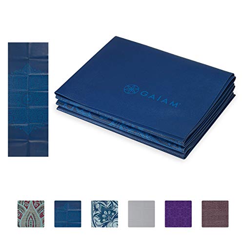 gaiam – Esterilla Plegable para Yoga, 2 mm, Azul