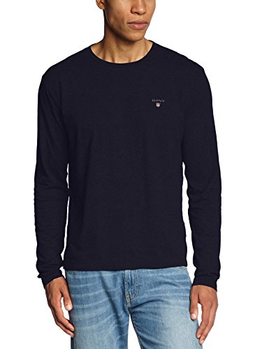 GANT The Original Long Sleeved T-Shirt Camisa Manga Larga, Azul (Evening Blue), XXX-Large para Hombre