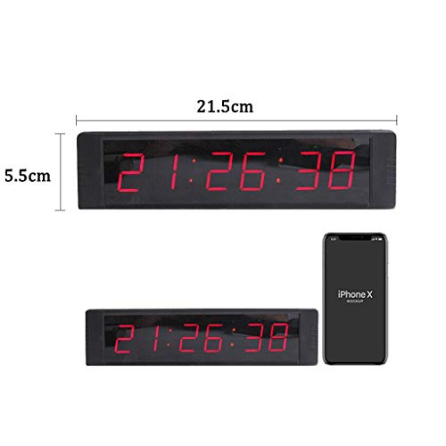 ganxin multifuncional 1 "alta 6 dígitos LED reloj de pared, con cuenta atrás/Up temporizador Digital, 12/24 horas tiempo real reloj, cronómetro por mando a distancia