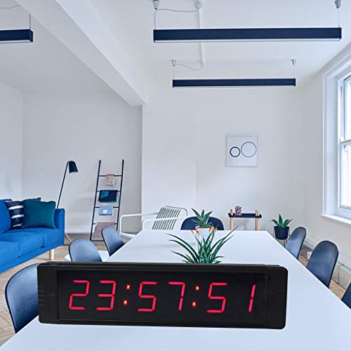 ganxin multifuncional 1 "alta 6 dígitos LED reloj de pared, con cuenta atrás/Up temporizador Digital, 12/24 horas tiempo real reloj, cronómetro por mando a distancia