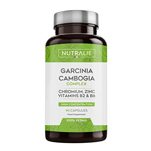 Garcinia Cambogia | Quemagrasas 100% Natural e Inhibidor del Apetito | Termogénico de Alta concentración 60% HCA | 90 Cápsulas Veganas | Nutralie