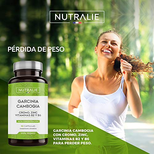 Garcinia Cambogia | Quemagrasas 100% Natural e Inhibidor del Apetito | Termogénico de Alta concentración 60% HCA | 90 Cápsulas Veganas | Nutralie