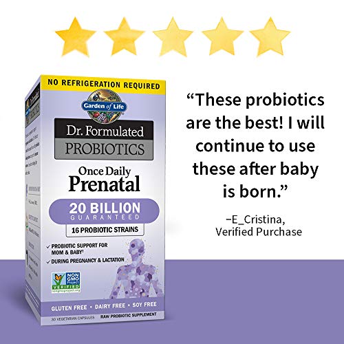 Garden of Life - Establo prenatal del estante de Probiotics Once Daily del Dr. Formulated - 30 cápsulas vegetarianas