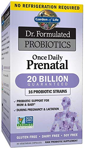 Garden of Life - Establo prenatal del estante de Probiotics Once Daily del Dr. Formulated - 30 cápsulas vegetarianas