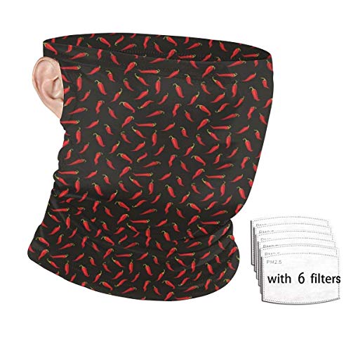 Garlincao Hot Pepper Seamless Face Cover Boca Cover Bandanas Bufanda Orejeras para polvo Al aire libre Festivales Deportes