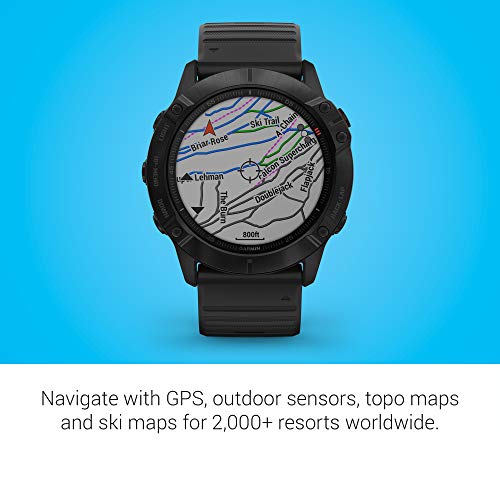 Garmin fēnix ​​6X PRO - Reloj GPS multideporte con mapas, música, frecuencia cardíaca y sensores, Negro con correa negra