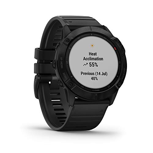 Garmin fēnix ​​6X PRO - Reloj GPS multideporte con mapas, música, frecuencia cardíaca y sensores, Negro con correa negra