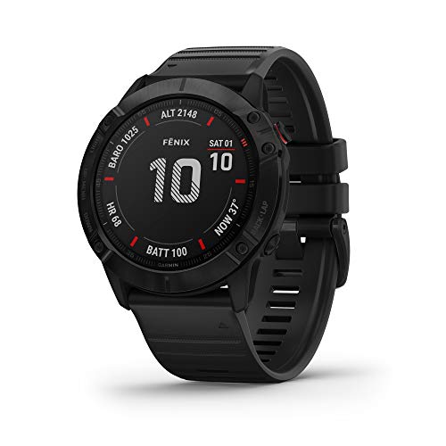 Garmin fēnix ​​6X PRO - Reloj GPS multideporte con mapas, música, frecuencia cardíaca y sensores, Negro con correa negra