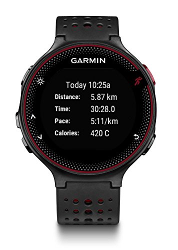 Garmin Forerunner 235 - Reloj con pulsómetro en la muñeca, Unisex, Color Negro y Rojo, Talla única (Reacondicionado)