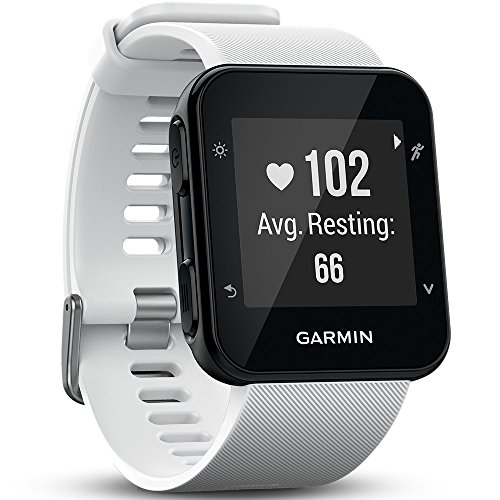 Garmin Forerunner 35 - Reloj GPS con monitor de frecuencia cardiaca en la muñeca, monitor de actividad y notificaciones inteligentes, color blanco