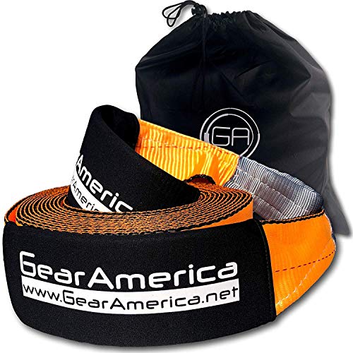 GearAmerica Recuperación de remolque correa de Heavy Duty Lab Tested 41,455 libras(20,7 toneladas) emergencia del camión de remolque gratuito bolsa de almacenamiento+Correa 4" x 30'naranja