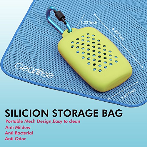 Gearlifee Toalla de enfriamiento, Toalla de Hielo fría instantánea, Toalla Deportiva de Secado rápido de Gimnasio Toalla para Correr Senderismo de Golf, con Bolsa de Almacenamiento de Silicona(Rojo)