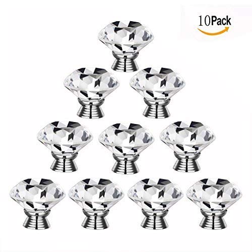 Gearmax® 10pcs 30mm Noble diamante cristalino de la forma de cristal Armario Gabinete cocina Cajón Desmontable Perilla Knob Handle manejar manija del tirón