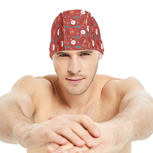 Gebrb Gorro de Baño/Gorro de Natacion, Elastic Swimming Hat Diving Caps,I Love Fitness Modern Font Type with Romantic Hearts Graphic Stylized Design,For Men Women Youths