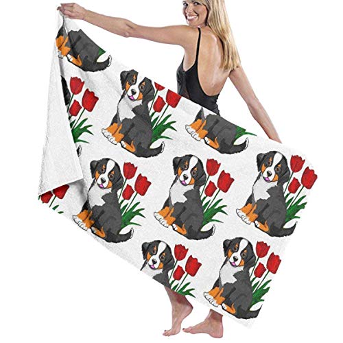 Gebrb Toallas de baño,Toalla de Playa,Manta de Playa,Camping Towel, Gym Towel, Sports Towel, Swimming Towel 31"x51" - Bernese Mountain Dog Print