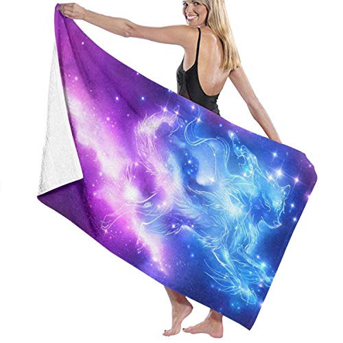 Gebrb Toallas de baño,Toalla de Playa,Manta de Playa,Camping Towel, Gym Towel, Sports Towel, Swimming Towel 31"x51" - Wolf's Paradise Galaxy Print