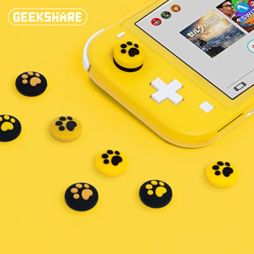 Geekshare 4 piezas silicona Sakura Paw Joy Con Thumb Grip Set de tapones para palanca de mando y interruptor Lite cubierta analógica para el pulgar (gato garra 04)